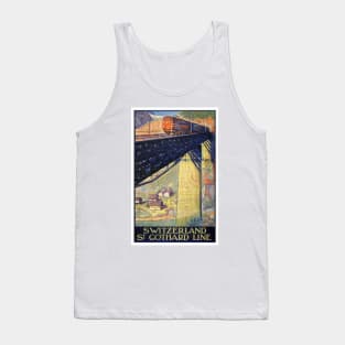 Vintage Travel Poster Switzerland St. Gothard Line Tank Top